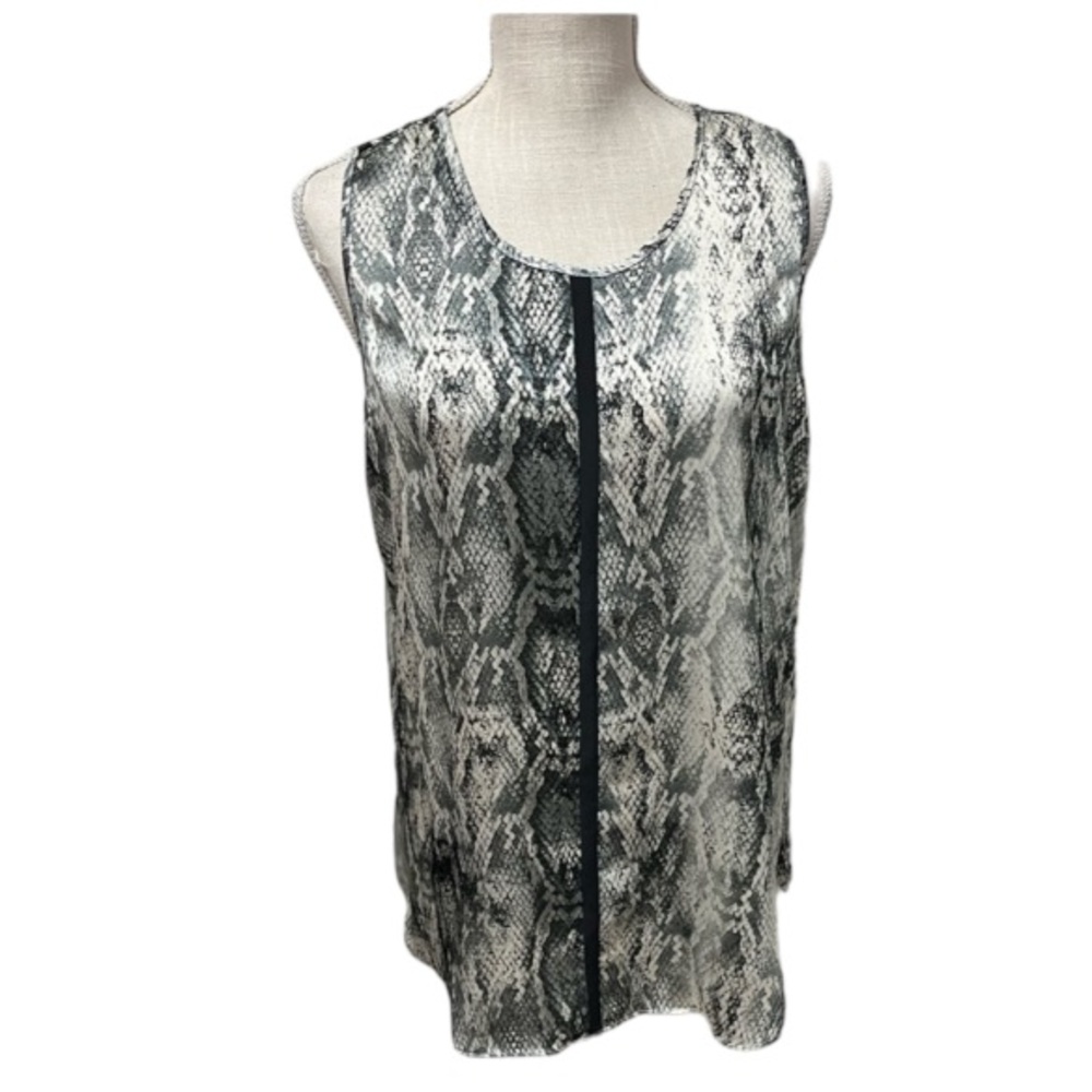 LOLA & SOPHIE Snakeskin Printed Sleeveless Blouse Size Large